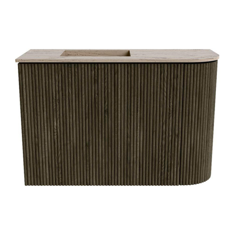 Mondiaz JOYA-DLUX 61.6cm toiletmeubel - ronding rechts kleur Shadow - Wastafel FAYE positie Links 1 kraangat kleur Arena. SW1426250