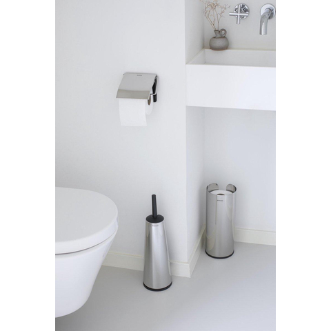 Brabantia ReNew Ensemble d'accessoires pour les toilettes Kit de 3 Brilliant Steel SW451308