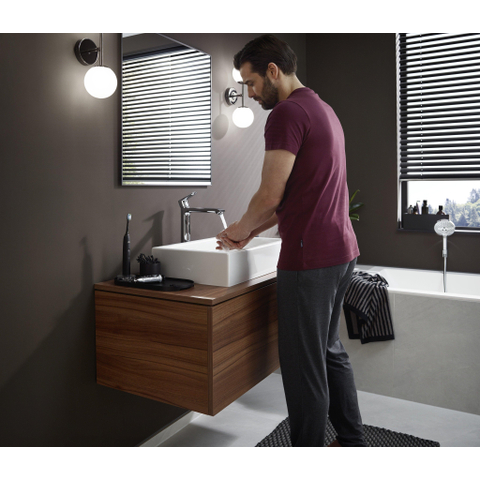 Hansgrohe Metris 1 greeps wastafelkraan - 260 met trekwaste - hoogglans chroom 0450908