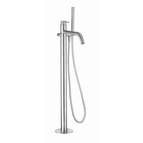 Crosswater 3ONE6 Staande Badkraan - vrijstaand - 90.5cm hoog - staafhanddouche - geborsteld RVS SW876135