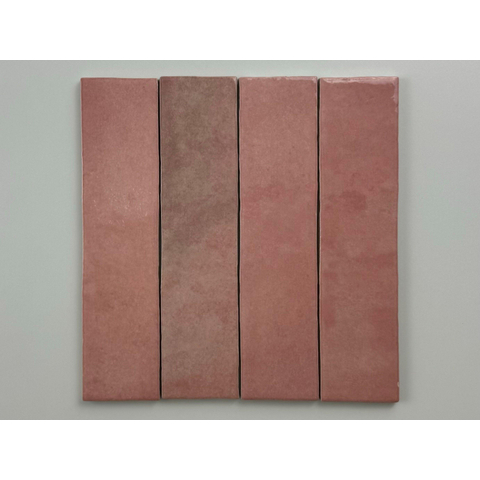 ÉCHANTILLON Terravito Mellina Carreau mural en céramique - 6x24,6cm - 8mm - Rose SW1441119