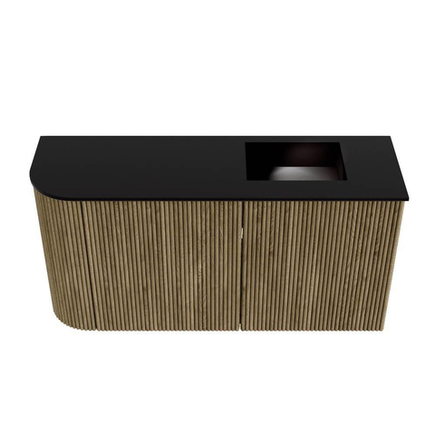 Mondiaz JOYA 81.6cm toiletmeubel - ronding links kleur Dusk - Wastafel FAYE positie Rechts Zonder kraangat kleur Urban. SW1421703