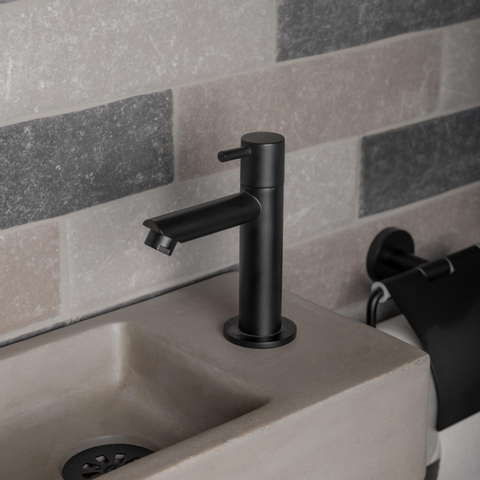 Differnz Jukon pack lave-mains – 38,5 x 18,5 x 9 cm – béton gris – robinet noir SW205843