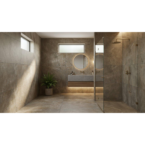 ÉCHANTILLON Terravito Elzino carreau mural et de sol - 60x120cm - rectifié - Aspect pierre naturelle - Ardoise mat (brun) SW1221651