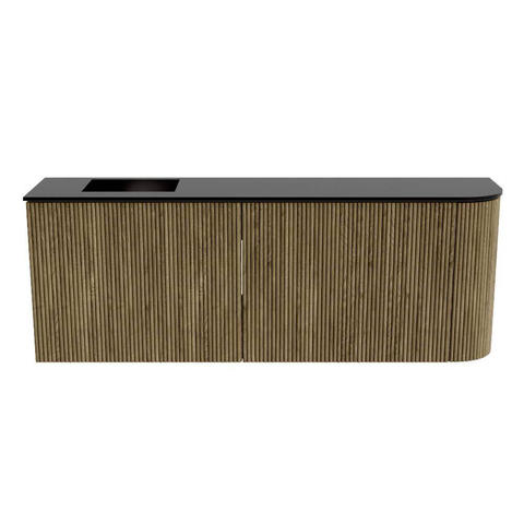 Mondiaz JOYA 111.6cm meuble de salle de bains - arrondi droit couleur Dusk - Vasque FAYE position Gauche Sans trou de robinet couleur Urban SW1421741