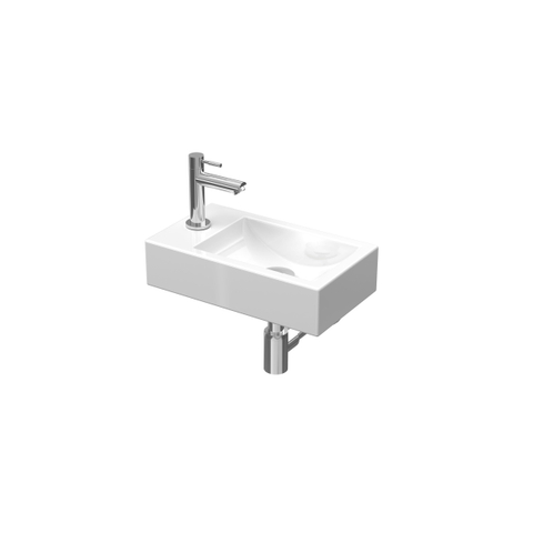 Ink Proline pack lave-mains – 40 x 23 x 10 cm – porcelaine blanche – perçage à gauche – robinet chromé SW351289