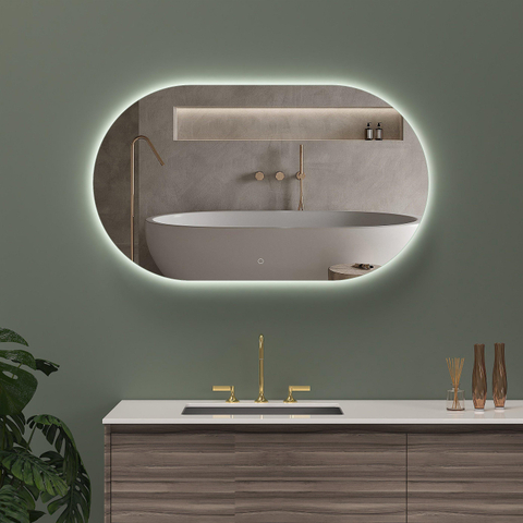 Arcqua Oval miroir – ovale – 120 x 70 cm – LED indirecte tout autour – chauffage de miroir – Naturel SW1223206