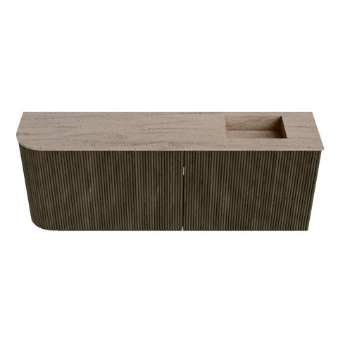Mondiaz JOYA-DLUX 111.6cm toiletmeubel - ronding links kleur Shadow - Wastafel FAYE positie Rechts Zonder kraangat kleur Saba. SW1425164