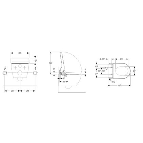 Geberit AquaClean tuma Zitting - onderdouche - rvs decor - glans wit SW87556