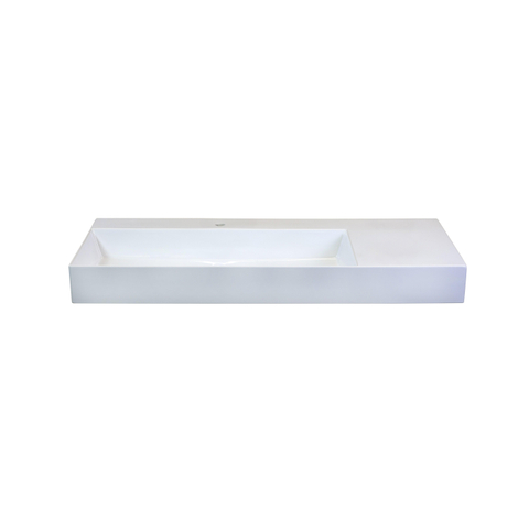 H&R Badmeubelen Elegance Wastafel - 122x46x12.5cm - 1 kraangat - wasbak links - keramiek wit SW457617