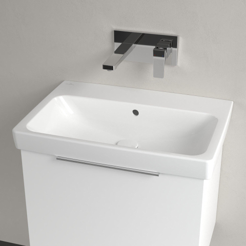 Villeroy & Boch Architectura Wastafel - 44.5x65cm - geslepen onderkant - zonder kraangat CeramicPlus - White Alpine (glans wit) SW1162169