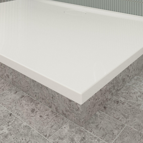 Villeroy & Boch Ecora douchebak - 140x100x3.5cm - afvoer lange zijde - white alpine (wit) SW1558862