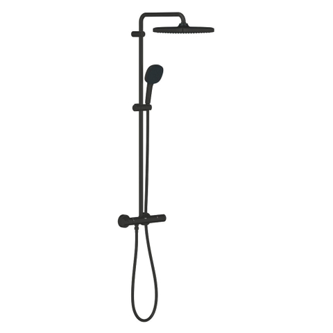 Grohe Vitalio Comfort 250 QuickFix Regendoucheset - 25cm - hoofddouche - vierkante handdouche - 2 straalsoorten - met douchethermostaat - matte black (mat zwart) SW1126675