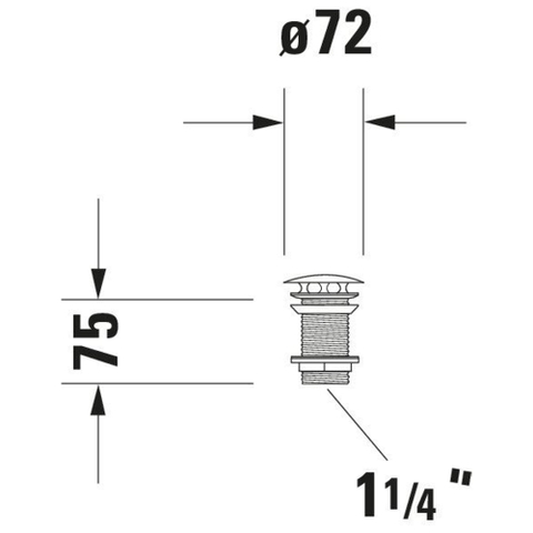 Duravit Philippe Starck 3 Vital Med afvoerventiel - 80mm - voor wastafel - hoogglans chroom 0316393