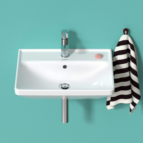 Duravit D-neo Wastafel - met kraangat - met overloop - 60x44x16.5cm - wit SW640560