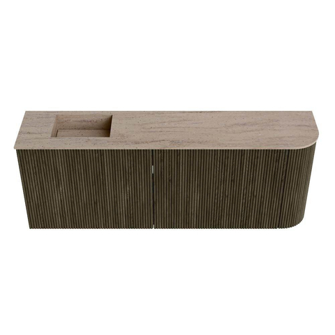 Mondiaz JOYA-DLUX 111.6cm toiletmeubel - ronding rechts kleur Shadow - Wastafel FAYE positie Links 1 kraangat kleur Saba. SW1425155