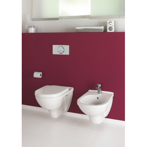 Villeroy & Boch O.novo wandcloset - 56cm - met spoelrand - diepspoel - zonder zitting - White Alpine (glans wit) 0124124