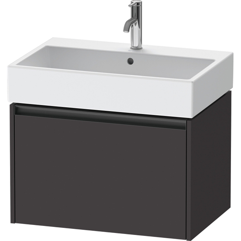 Duravit Ketho.2 Wastafelonderbouwkast - met 1 lade - 68.4x46x44cm - met greep antraciet - grafiet supermat SW772342
