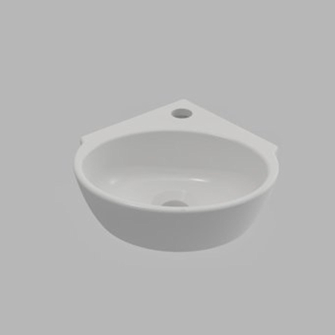 Plieger Corner Lave-mains d'angle avec trou de robinet sans trop-plein blanc mat SW161789