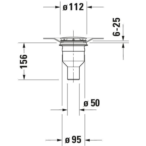 Duravit Douchebakafvoer verticaal - voor douchebak - met gat - 90mm - hoogglans chroom 0313510