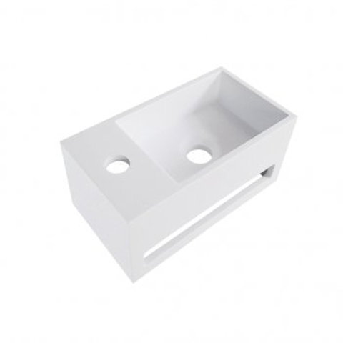 Wiesbaden Julia Fontein links - 35x20x16cm - solid surface - mat wit SW110886
