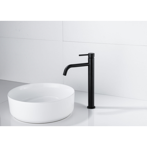 Fortifura Calvi Slim Mitigeur rehaussé lavabo 32.6cm Noir mat SW377836