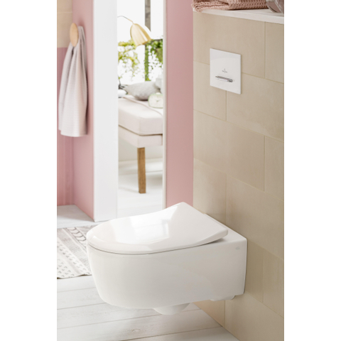 Villeroy & Boch Avento pack wandcloset directflush met slimseat zitting softclose en quickrelease ceramic+ wit SW59890