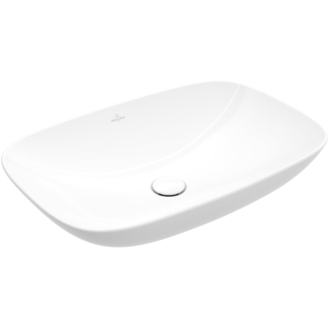 Villeroy & Boch Loop & friends lavabo à poser - 56x38cm - rectangulaire avec trop-plein CeramicPlus blanc SW644148