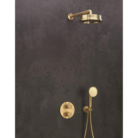 Crosswater MPRO INDUSTRIAL Hoofddouche 20cm - zonder douchearm antikalkbehandeling geborsteld messing living colours - geborsteld messing (goud) SW451387
