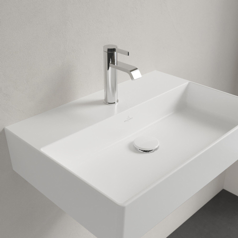 Villeroy & Boch memento 2.0 wastafel onderzijde - geslepen - 60x42cm - zonder overloop - 1 kraangat CeramicPlus - Stone White (mat wit) SW358410