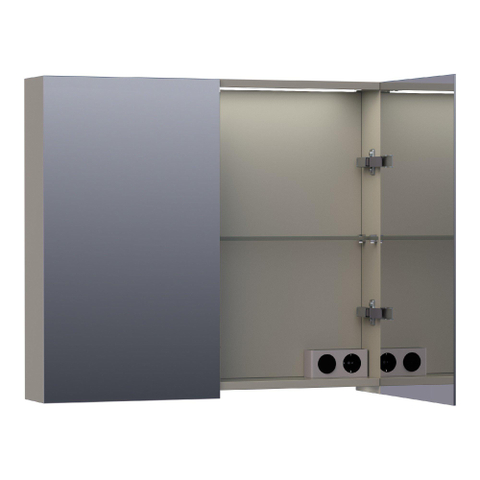 BRAUER Impress Deluxe armoire de toilette – 80 x 70 x 15 cm – LED directe – Taupe mat SW371763