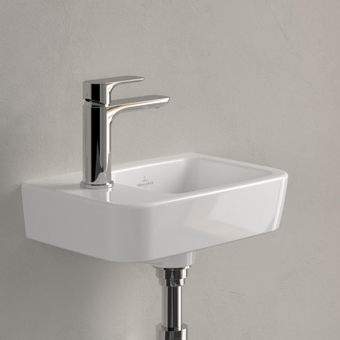 Villeroy & Boch O.novo fontein - 36x25cm - 1 kraangat links - zonder overloop - White Alpine (glans wit) SW448501