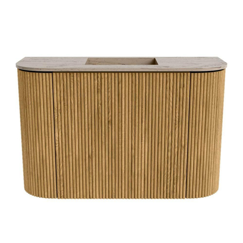 Mondiaz JOYA-DLUX 63.2cm toiletmeubel - ronding links en rechts kleur Oak - Wastafel FAYE positie Midden Zonder kraangat kleur Arena. SW1423888