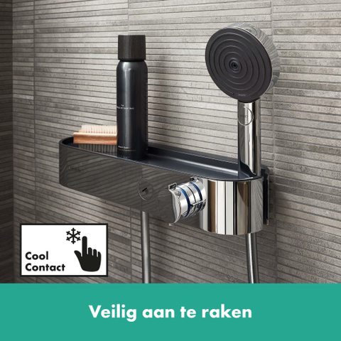 Hansgrohe Pulsify select s - thermostaat - met glijstangset - 90cm - 10.5cm - 3jet - hoogglans chroom SW651035