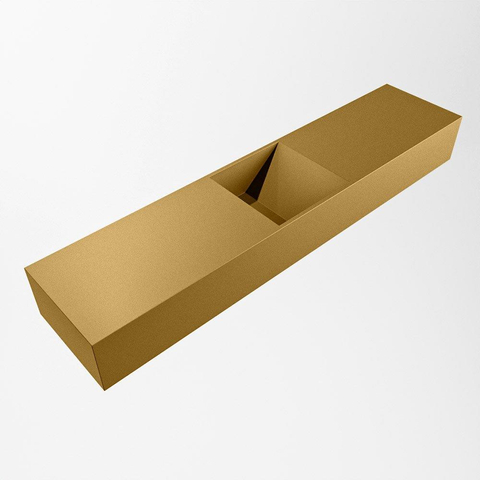 MONDIAZ TYNE lave-mains - 100x23x12cm - vasque centre - sans trou robinet - oro (doré) SW1026185