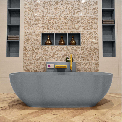 MONDIAZ ROCK Baignoire autoportante - 170x70cm - couleur Plata / Plata SW1015109