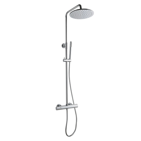 Wiesbaden Caral Ensemble de douche pluie thermostatique en surface chrome SW10555