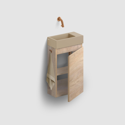 Clou Flush 3 lavabo 36x18cm sans trou de robinet à droite mat moutarde céramique SW795719