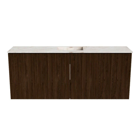 Mondiaz JOYA-DLUX 100cm toiletmeubel - kleur Walnut - Wastafel FAYE positie Midden 1 kraangat kleur Frappe. SW1422352