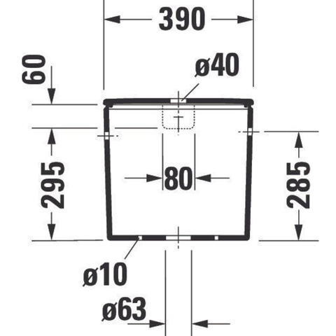Duravit DuraStyle réservoir WC - 39x17x37cm - raccord latéral - 4.5 litres - blanc SW54226