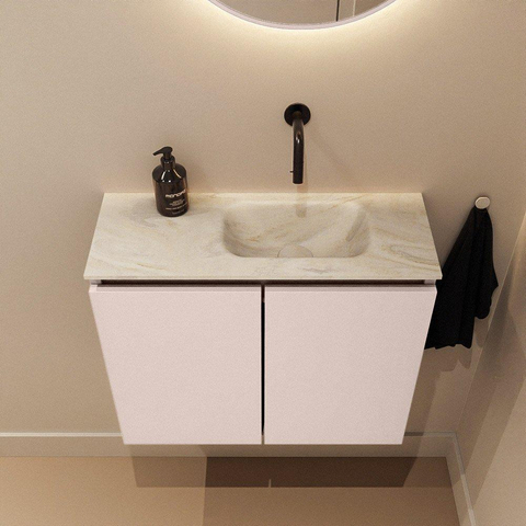 MONDIAZ TURE-DLUX Meuble WC 60cm Rosee. EDEN vasque Ostra position à droite. Sans trou de robinet. SW1105036
