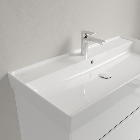 Villeroy & Boch Collaro meubelwastafel - 100x47cm - met overloop - 1 kraangat - White Alpine (glans wit) SW358337