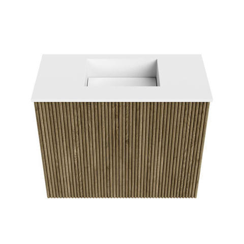 Mondiaz JOYA 50cm toiletmeubel - kleur Dusk - Wastafel FAYE positie Midden Zonder kraangat kleur Talc. SW1421577
