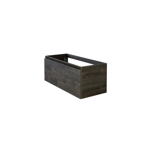 H&R Badmeubelen Matrix Wastafelonderkast - 100x44.8x40cm - 1 lade - greeploos met greeplijst - espresso SW530209