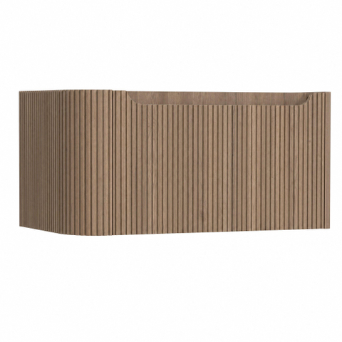 H&R Badmeubelen Juice Wastafelonderkast - 80x45x40cm - linkerhoek afgerond - 3D-front - 1 lade - geïntegreerde greep - charleston SW1259605
