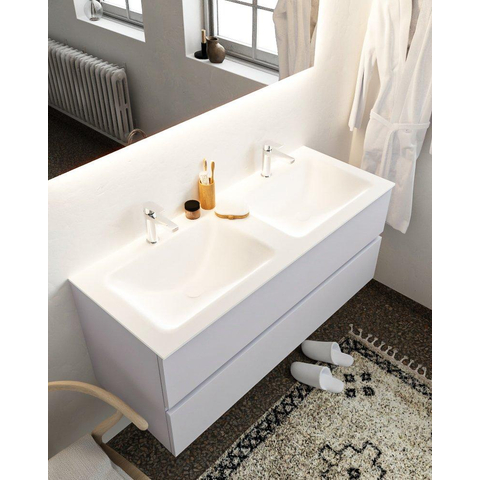 MONDIAZ VICA Ensemble de meuble salle de bain - 120cm - 2 tiroirs - lavabo Cloud double - 2 trous de robinet - solid surface cale SW410430