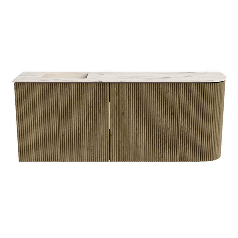 Mondiaz JOYA-DLUX Meuble de salle de bains - 101,6cm - arrondi droit couleur Dusk - Vasque FAYE position Gauche 1 trou de robinet couleur Nata. SW1425937