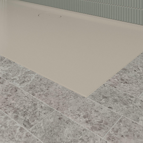 Villeroy & Boch Ecora douchebak - 160x80x3.5cm - afvoer lange zijde - almond (beige) SW1558960