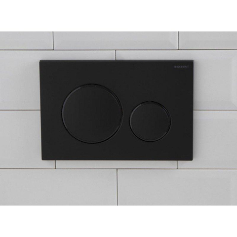 Geberit Sigma20 bedieningsplaat - 2-toets spoeling - rond - dualflush - mat zwart SW420200