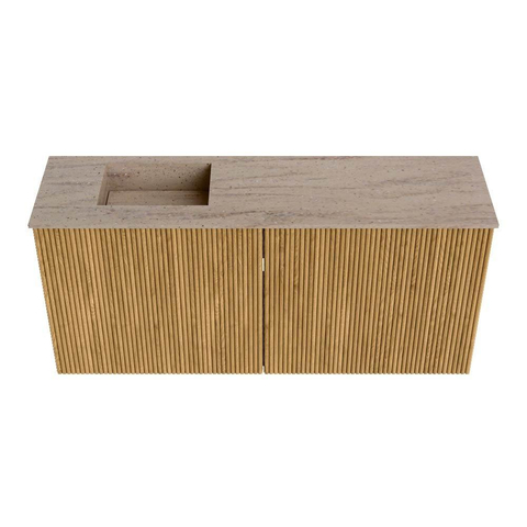 Mondiaz JOYA-DLUX 90cm toiletmeubel - kleur Oak - Wastafel FAYE positie Links 1 kraangat kleur Saba. SW1426238